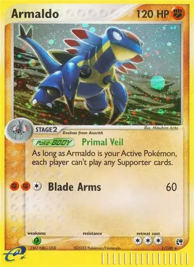 Armaldo 1/100 Sandstorm Pokemon card