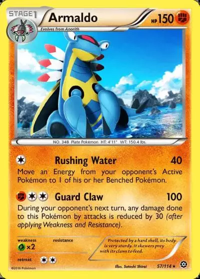 Armaldo 57/114 Steam Siege Pokemon card