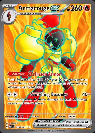 Armarouge ex 218/182 Paradox Rift Pokemon card