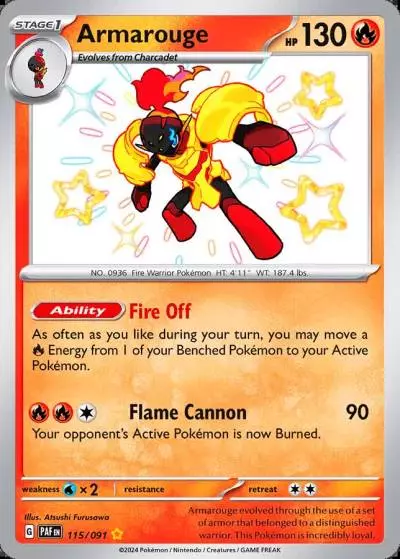 Armarouge 115/91 Paldean Fates Pokemon card