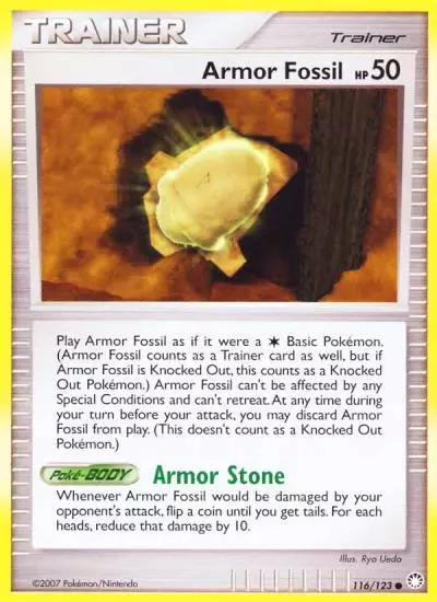 Armor Fossil 116/123 Mysterious Treasures Pokemon card