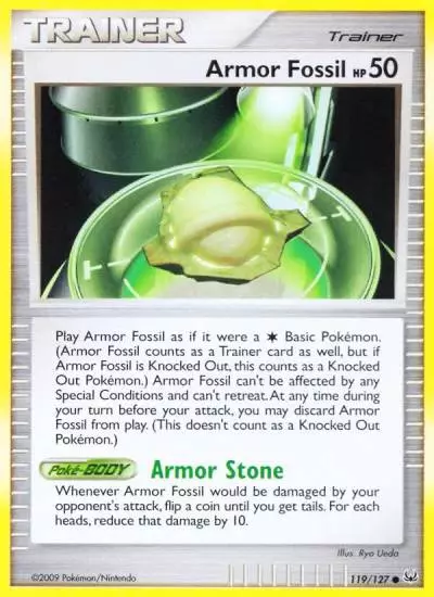 Armor Fossil 119/127 Platinum Pokemon card