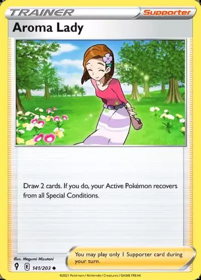 Aroma Lady 141/203 Evolving Skies Pokemon card