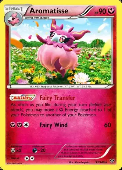 Aromatisse 93/146 XY Pokemon card