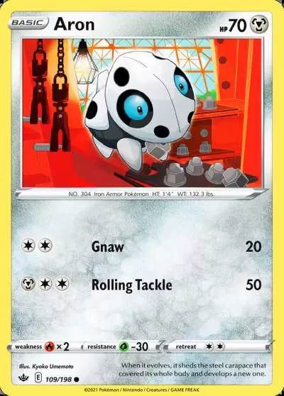 Aron 109/198 Chilling Reign Pokemon card