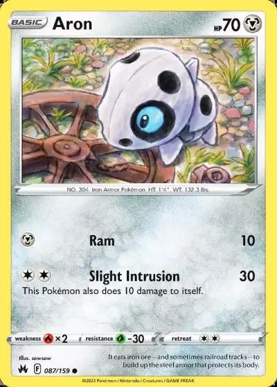 Aron 87/159 Crown Zenith Pokemon card