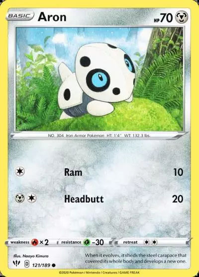 Aron 121/189 Darkness Ablaze Pokemon card