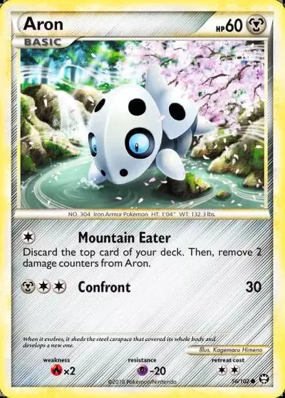 Aron 56/102 HS—Triumphant Pokemon card