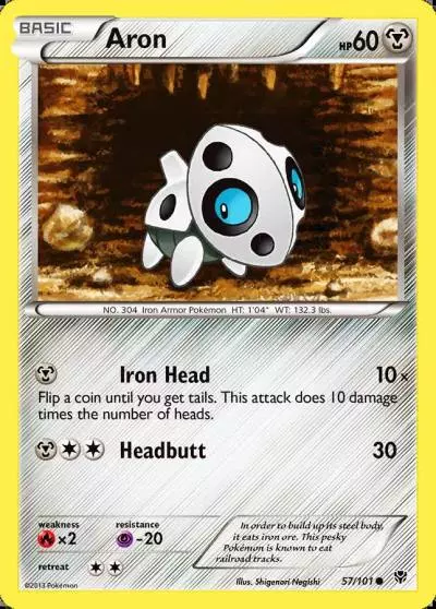 Aron 57/101 Plasma Blast Pokemon card