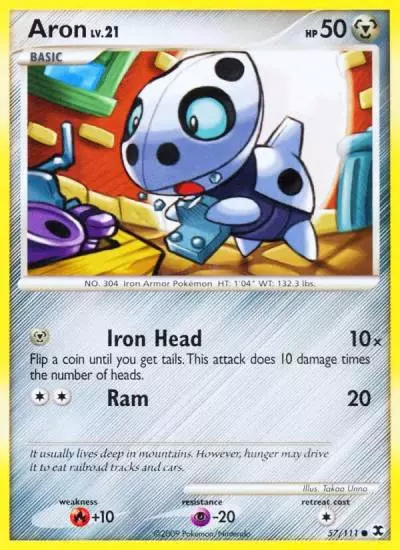 Aron 57/111 Rising Rivals Pokemon card