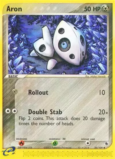 Aron 25/109 Ruby & Sapphire Pokemon card