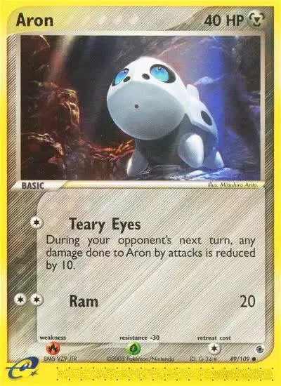 Aron 49/109 Ruby & Sapphire Pokemon card