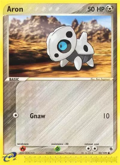 Aron 50/109 Ruby & Sapphire Pokemon card