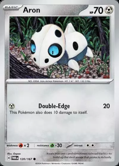 Aron 120/167 Twilight Masquerade Pokemon card