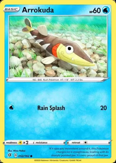 Arrokuda 52/192 Rebel Clash Pokemon card