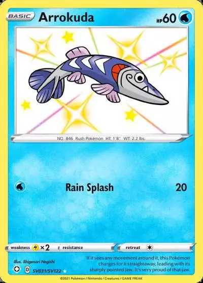 Arrokuda SV031/122 Shining Fates Shiny Vault Pokemon card