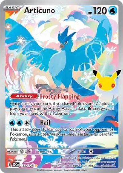 Articuno 132/128 30th Celebration Pokemon card