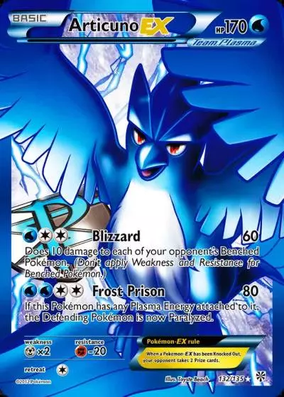 Articuno-EX 132/135 Plasma Storm Pokemon card