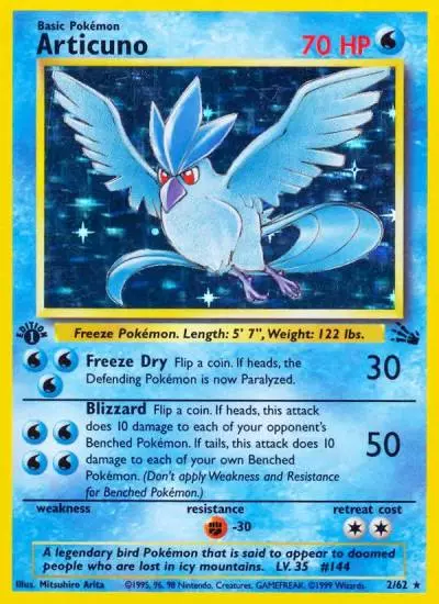 Articuno 2/62 Fossil Pokemon card