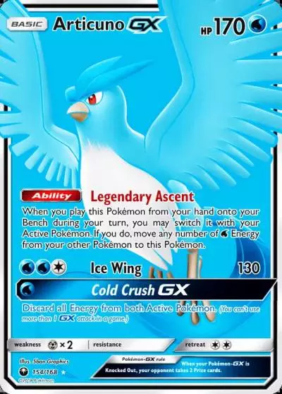 Articuno-GX 154/168 Celestial Storm Pokemon card