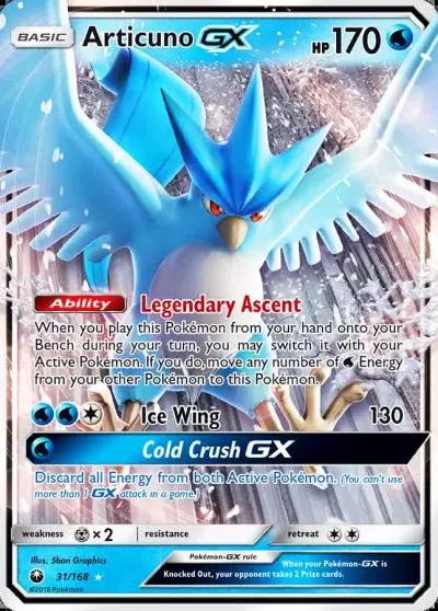 Articuno-GX 31/168 Celestial Storm Pokemon card