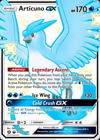 Articuno-GX SV54/94 Hidden Fates Shiny Vault Pokemon card