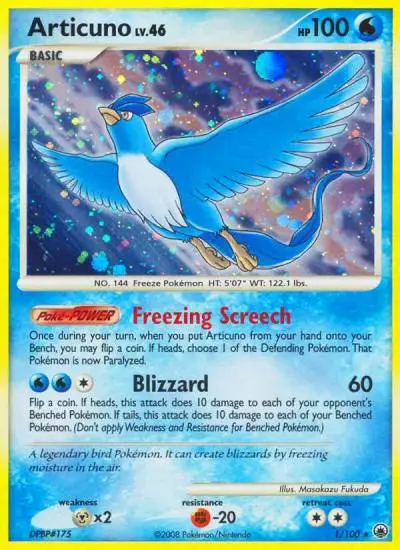 Articuno 1/100 Majestic Dawn Pokemon card