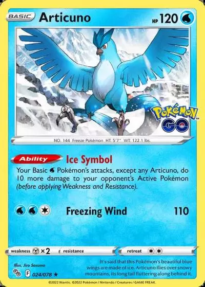 Articuno 24/78 Pokémon GO Pokemon card