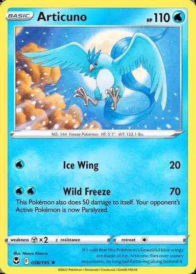 Articuno 36/195 Silver Tempest Pokemon card