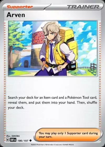 Arven 186/197 Obsidian Flames Pokemon card