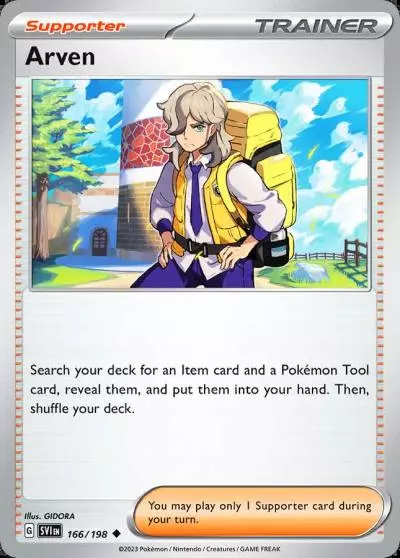 Arven 166/198 Scarlet & Violet Pokemon card