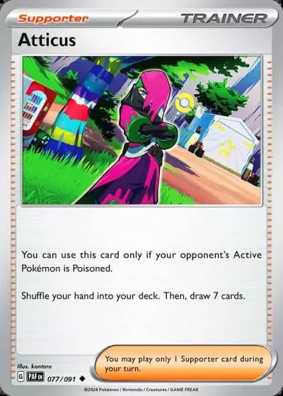 Atticus 77/91 Paldean Fates Pokemon card