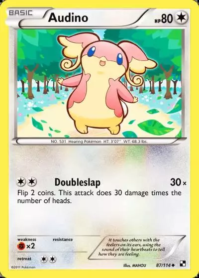Audino 87/114 Black & White Pokemon card