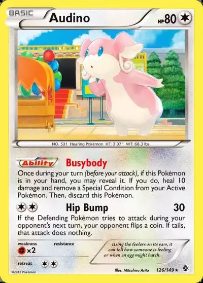 Audino 126/149 Boundaries Crossed Pokemon card