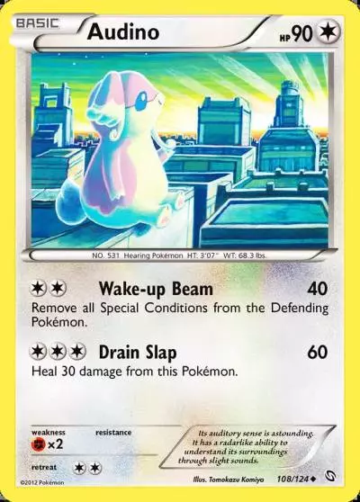 Audino 108/124 Dragons Exalted Pokemon card