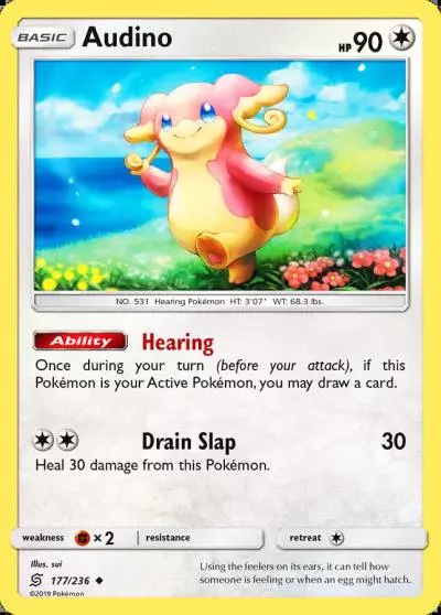 Audino 177/236 Unified Minds Pokemon card