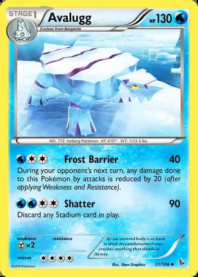 Avalugg 31/106 Flashfire Pokemon card