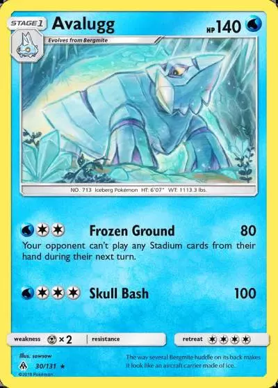 Avalugg 30/131 Forbidden Light Pokemon card