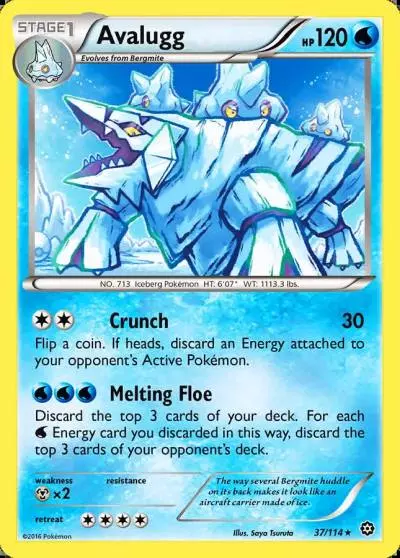 Avalugg 37/114 Steam Siege Pokemon card