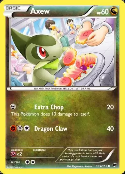 Axew 109/162 BREAKthrough Pokemon card