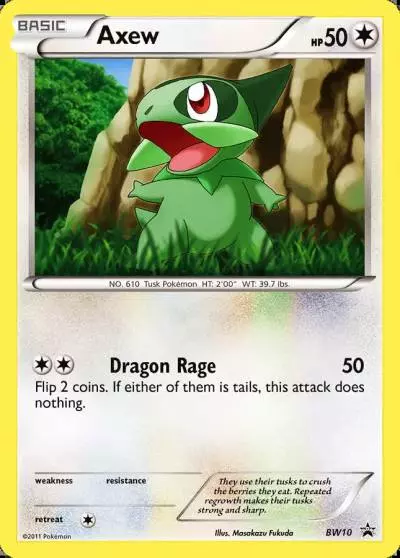 Axew BW10/101 BW Black Star Promos Pokemon card
