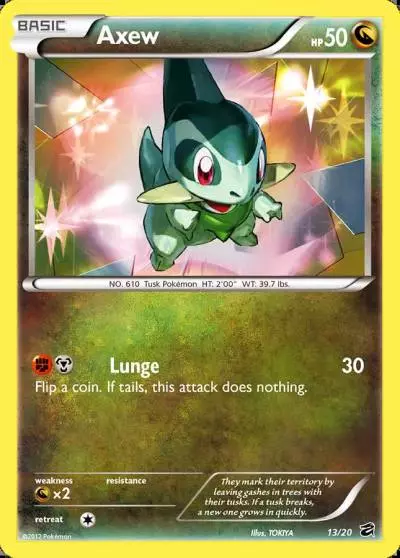 Axew 13/20 Dragon Vault Pokemon card