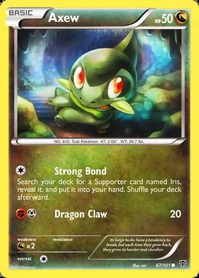 Axew 67/101 Plasma Blast Pokemon card