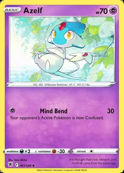 Azelf 67/189 Astral Radiance Pokemon card
