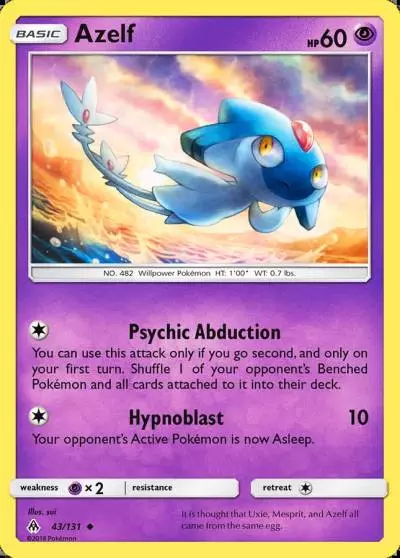 Azelf 43/131 Forbidden Light Pokemon card