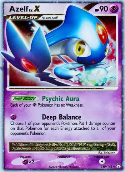 Azelf LV.X 140/146 Legends Awakened Pokemon card