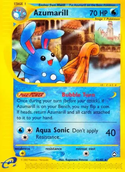 Azumarill 4/147 Aquapolis Pokemon card