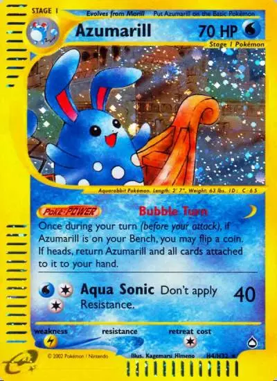 Azumarill H4/147 Aquapolis Pokemon card