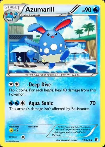 Azumarill 37/149 Boundaries Crossed Pokemon card