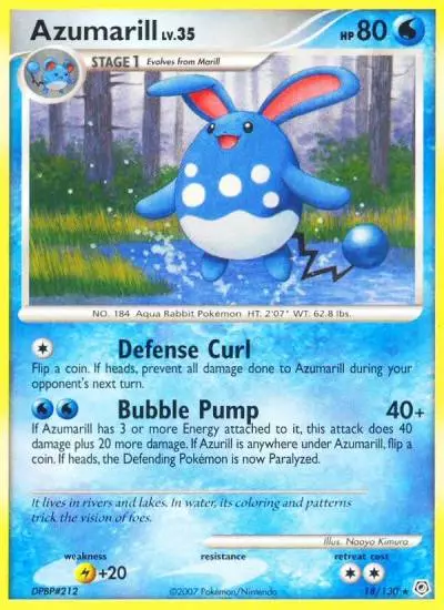 Azumarill 18/130 Diamond & Pearl Pokemon card